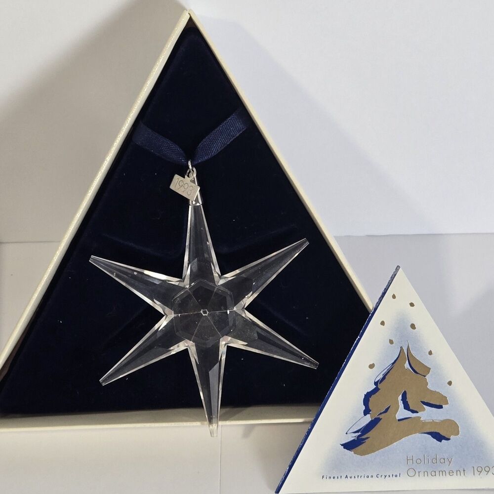 Swarovski 1993 Annual Edition Crystal Holiday Star Ornament Vintage Box A9445
